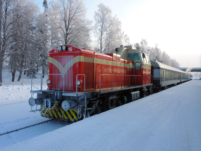 De trein naar Jyv&auml;skyl&auml;.